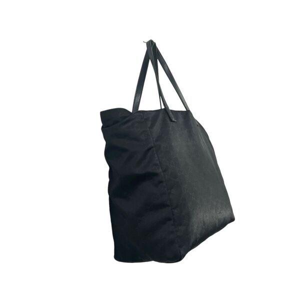 GUCCI Black Authentic GG Monogram Canvas Tote Bag - Picture 10 of 13